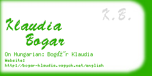 klaudia bogar business card